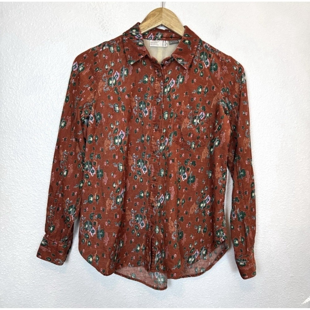 From The‎ Heart Of Anthropologie Corduroy Shirt Women's 0 Building 18 Button Up